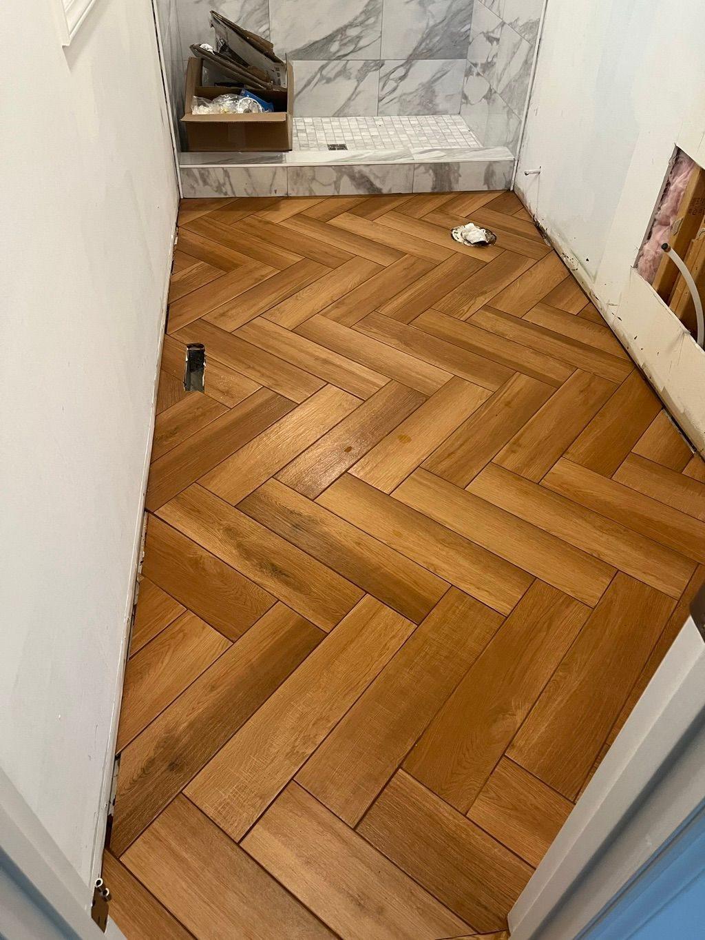 Herringbone oak floor