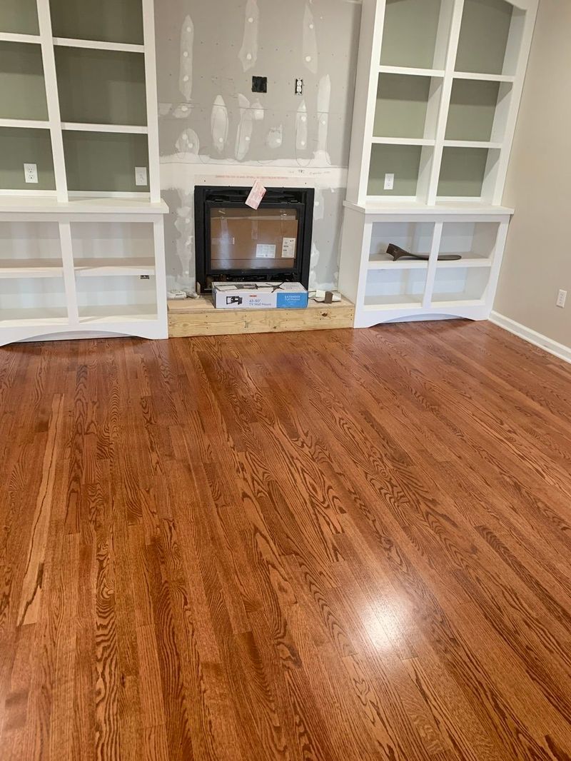 New red oak in a living room