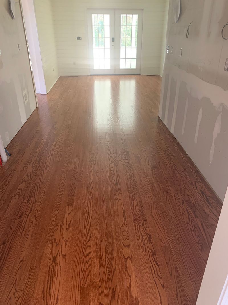 Red oak, site-finished